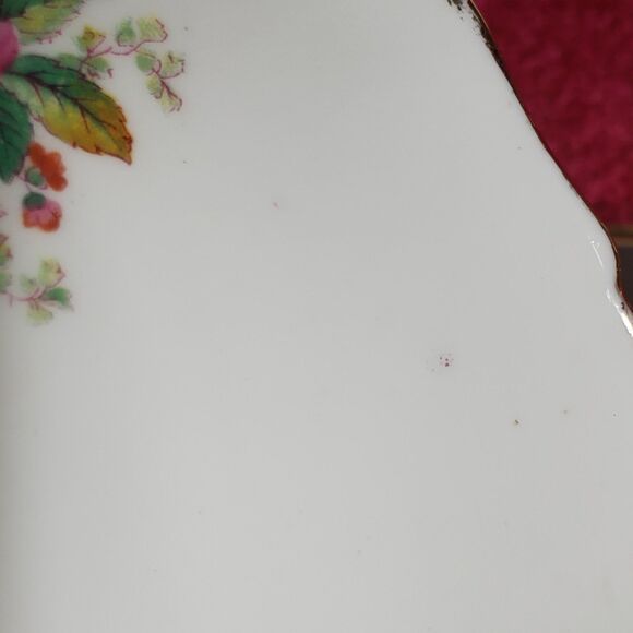 Coalport Teacup and Saucer Burgundy Pink Yellow Blue Flowers Vintage - Picture 7 of 10